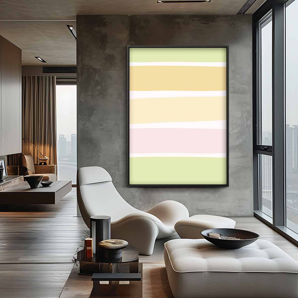 Zachte Kleuren Compositie Kunstwerk-canvas-dibond-plexiglas-wanddecoratie-WallArtistic