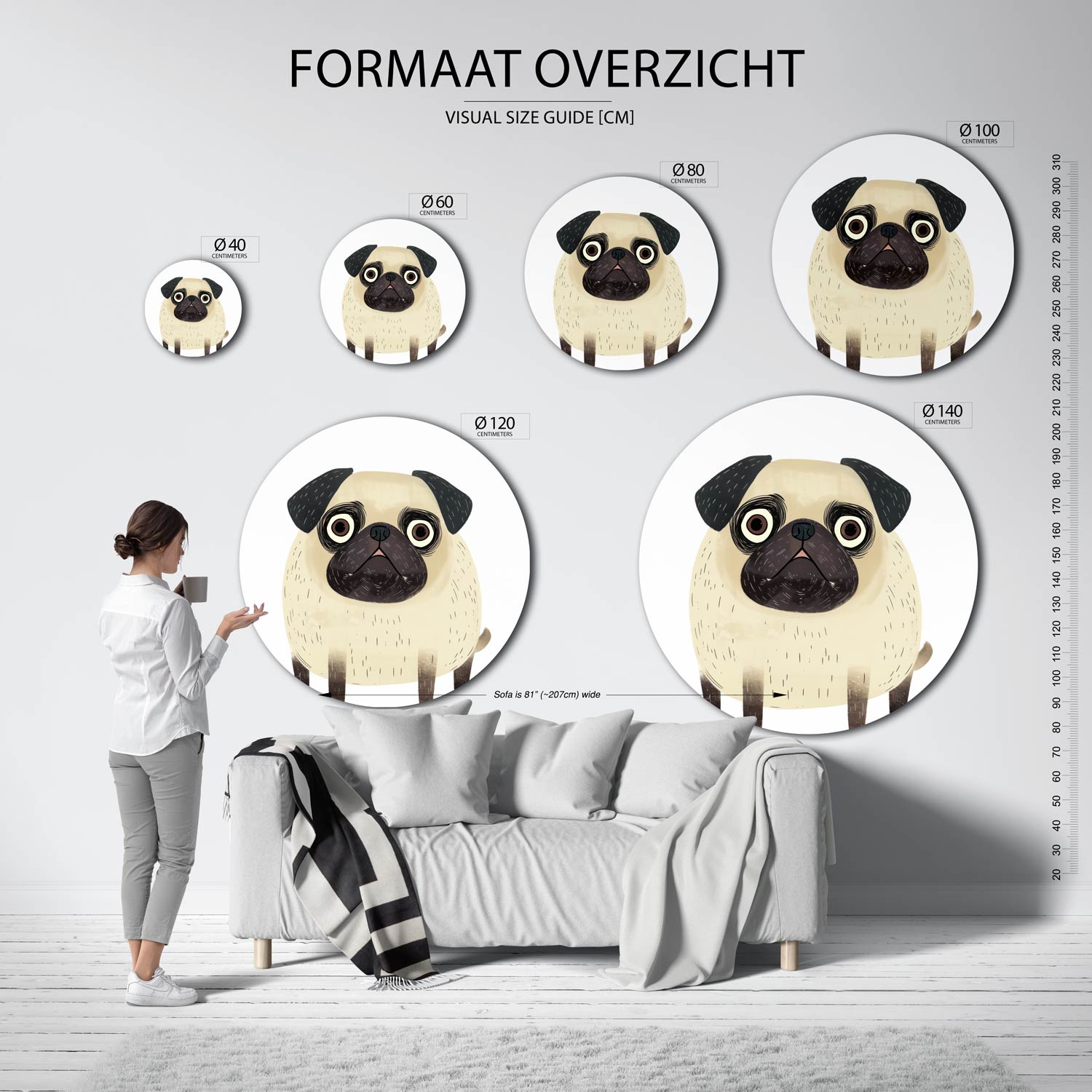 Hond met grote ogen Muurcirkel