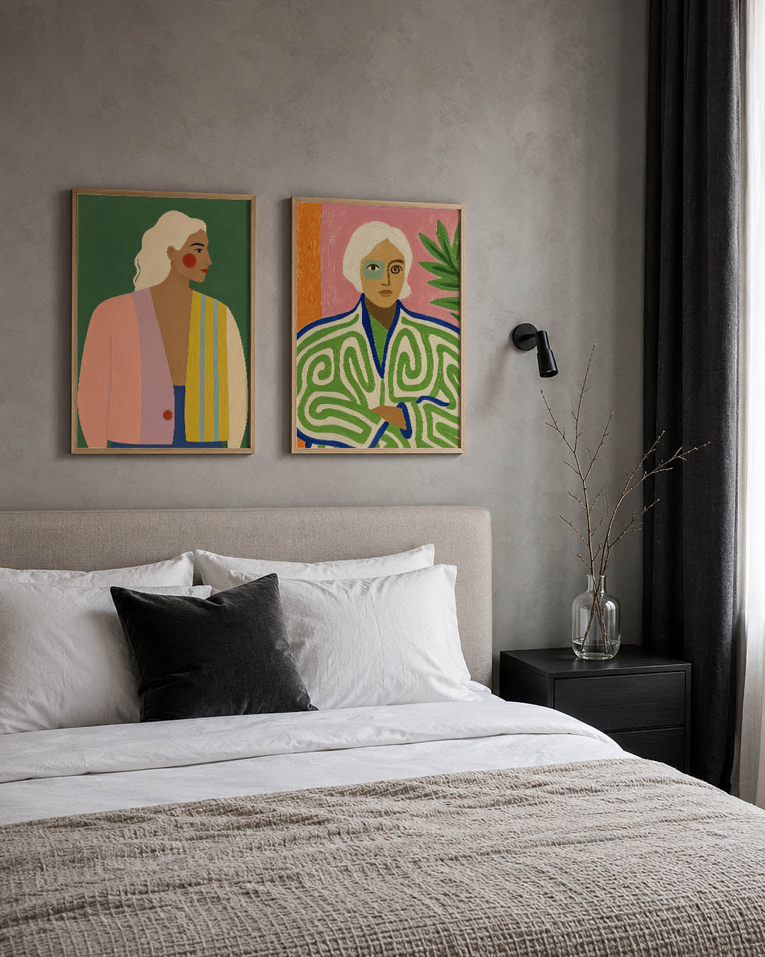 Kleurrijke portretvlakken Posterset