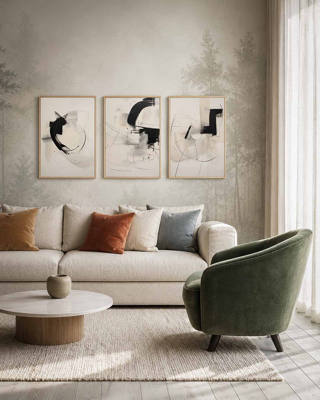 Zwart wit dynamiek Posterset