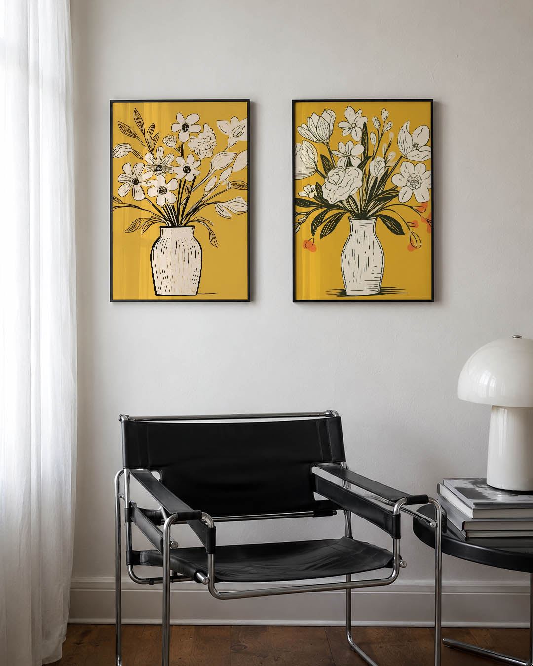 Bloemrijke lijnen Posterset