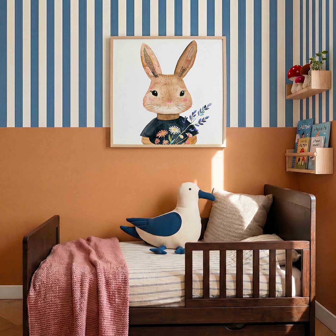 Konijn met bloemen Poster