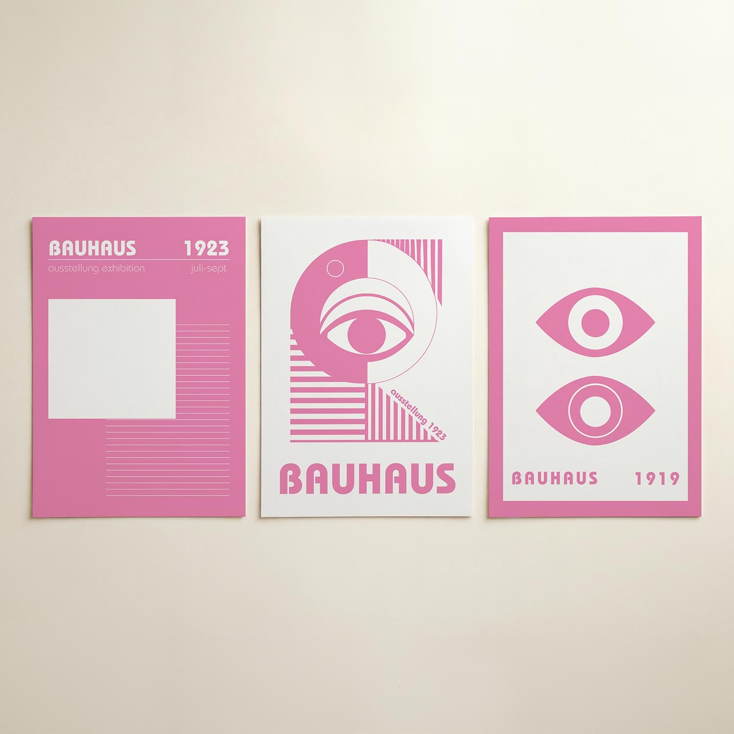 Roze lijnenspel Posterset