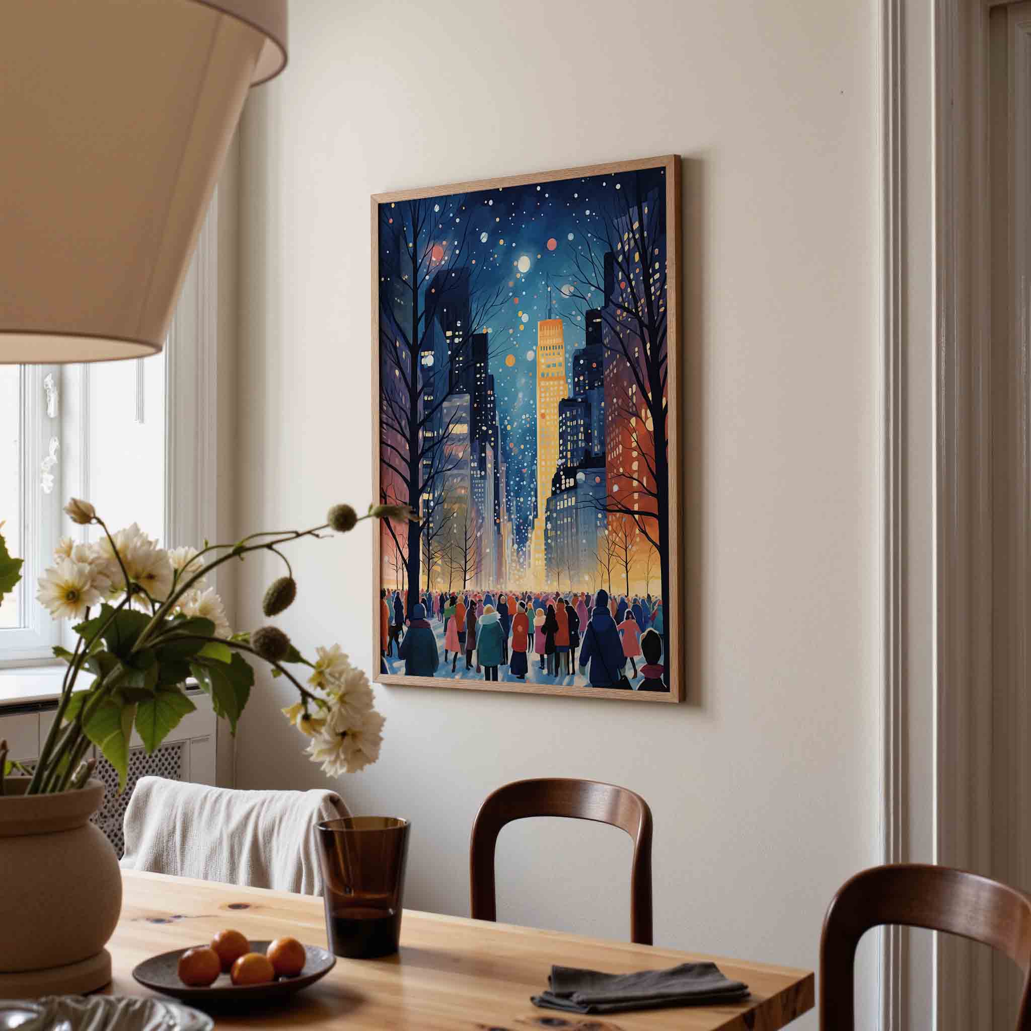 Avondwandeling in de stad Poster