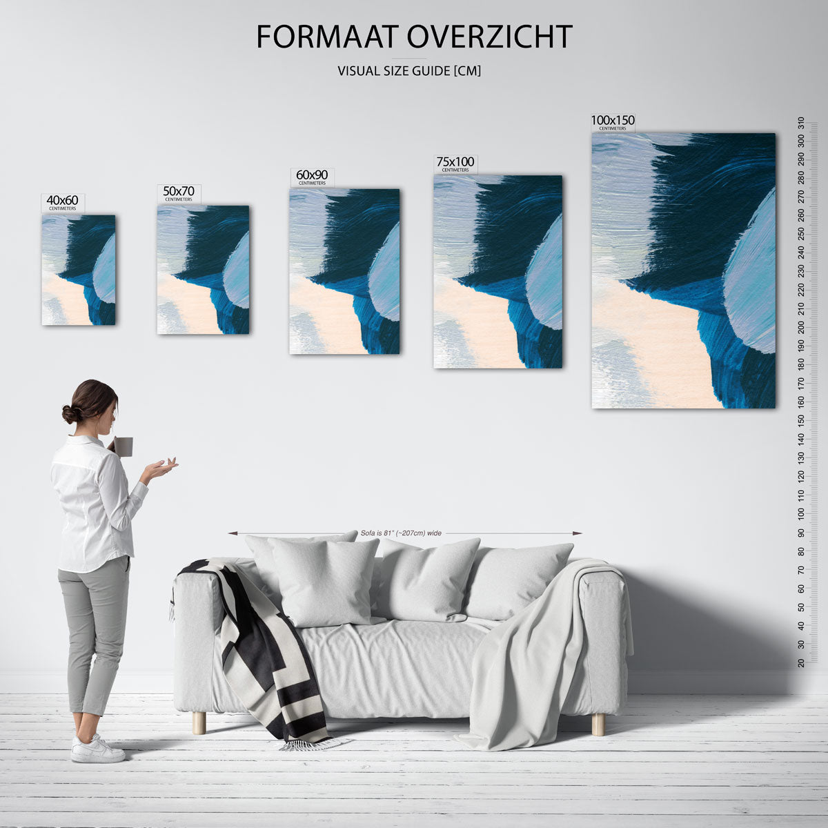 Dynamische kleurencompositie Kunstwerk