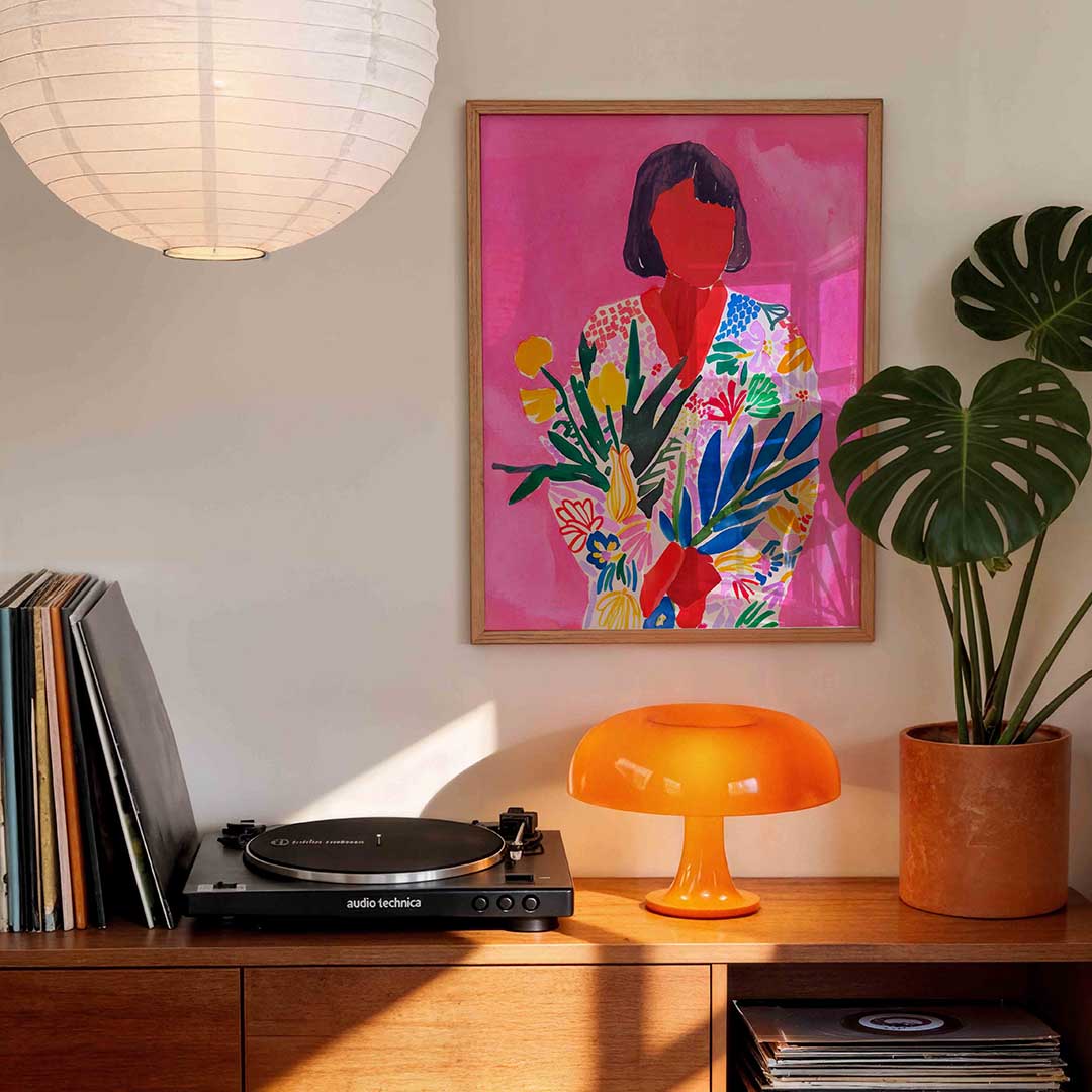 Vrouw met bloemen Poster
