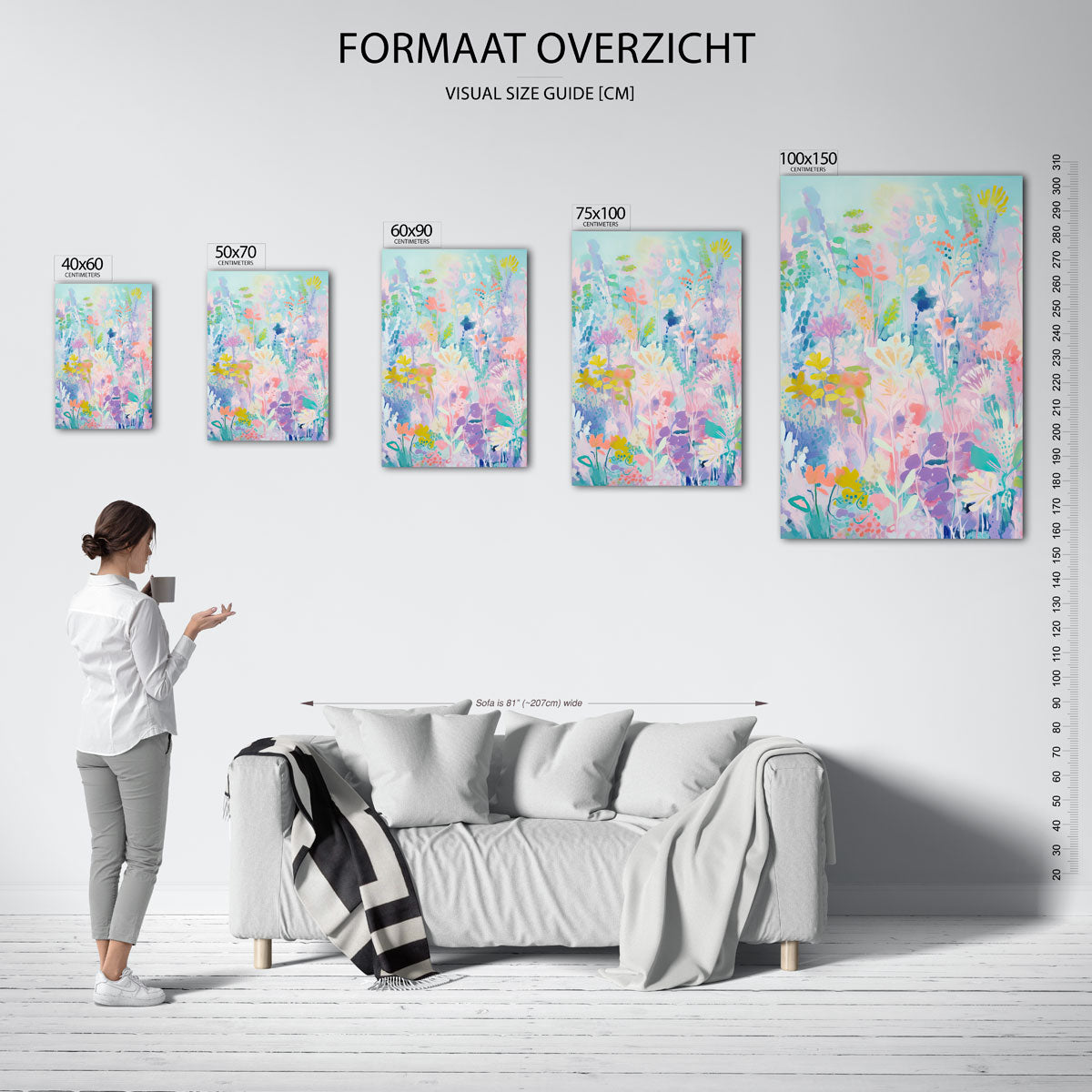 Vrolijke bloemenpracht Kunstwerk