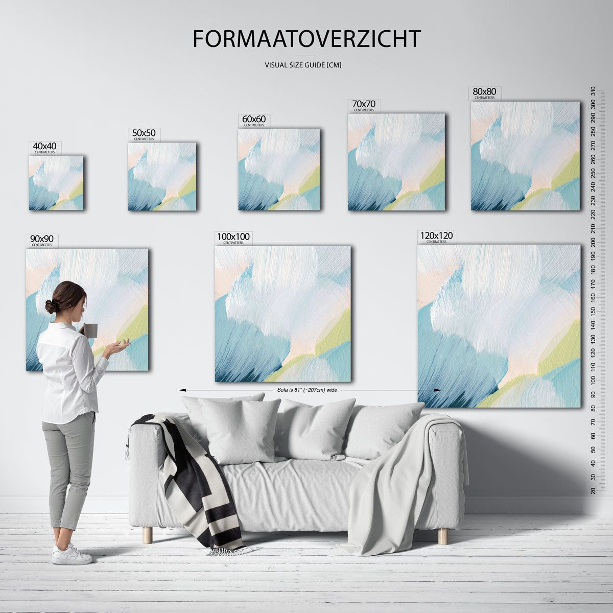 Abstracte penseelstreken Poster