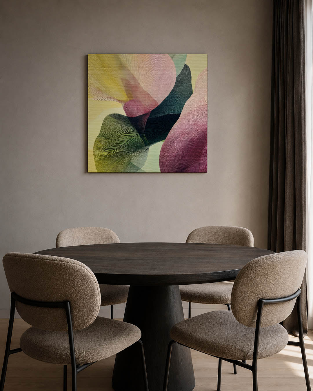 Vloeiende kleurencompositie Kunstwerk