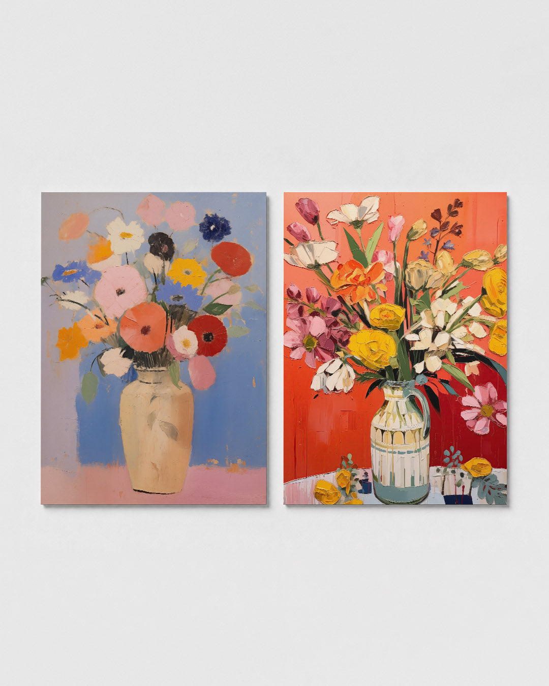 Bloemrijke kleurvlakken Posterset