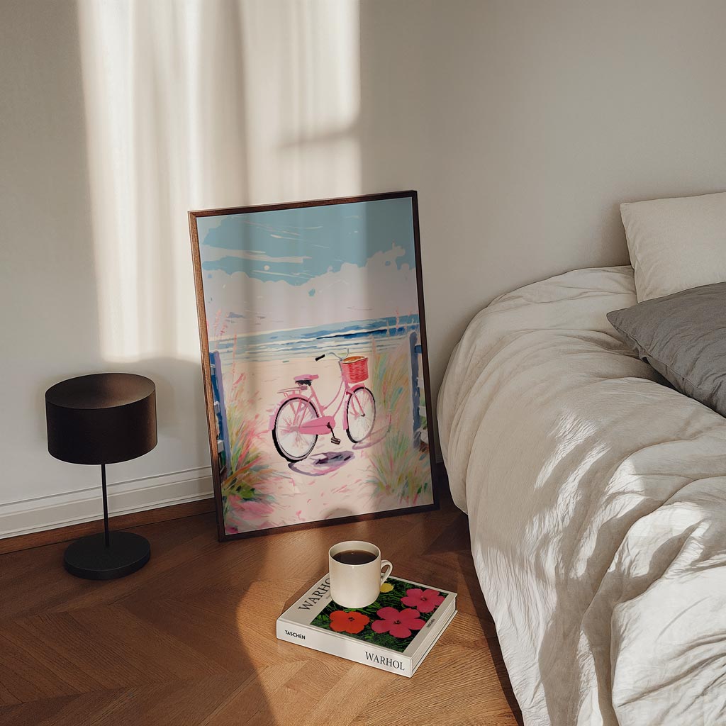 Zomerse Strandfiets Poster-WallArtistic