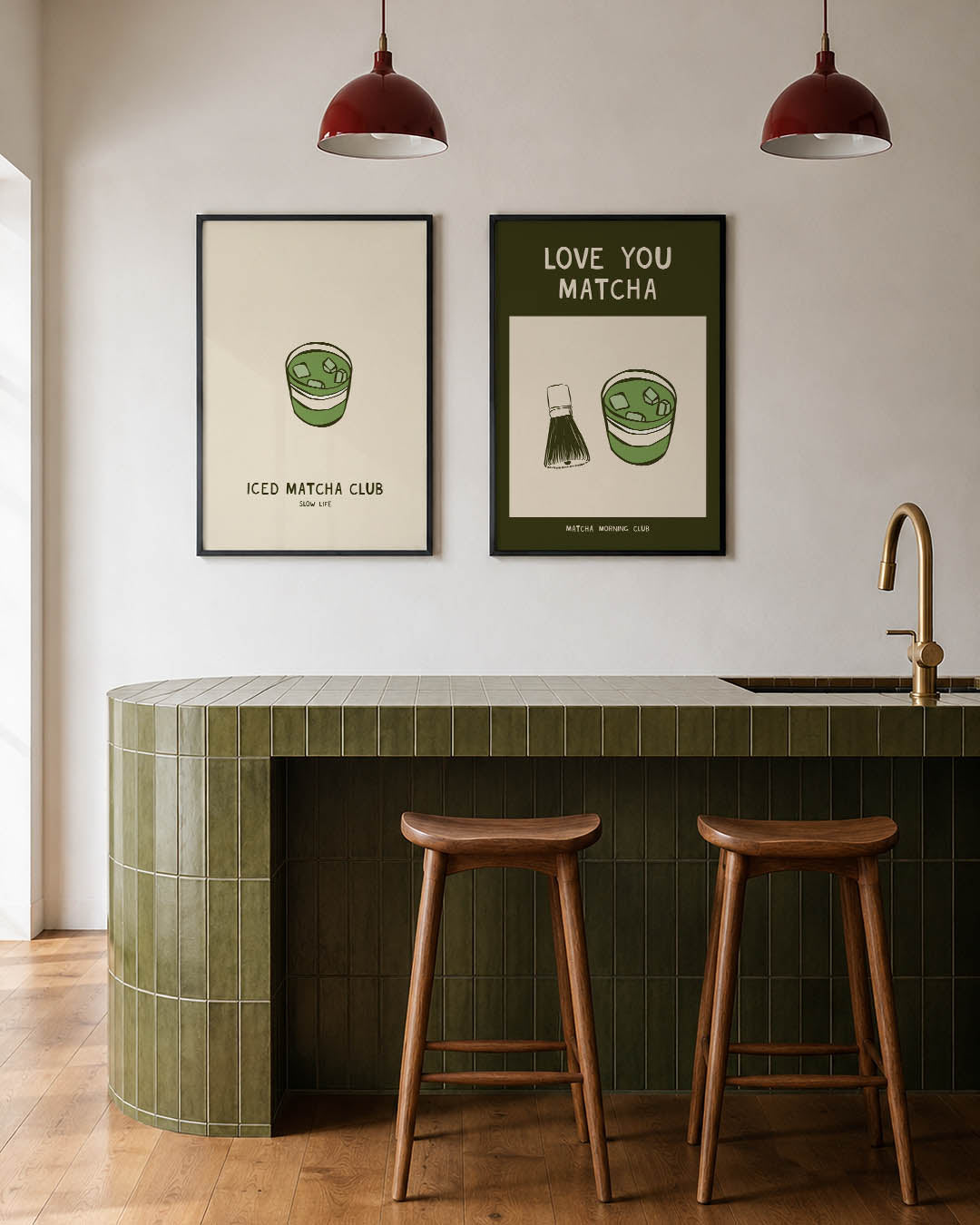 Groene drank illustratie Posterset