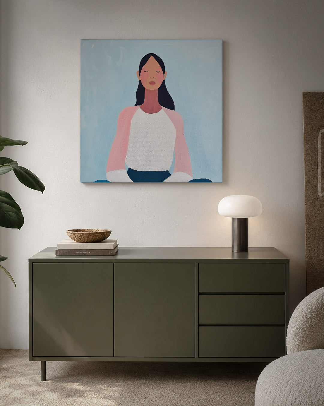 Meditatieve vrouw Kunstwerk