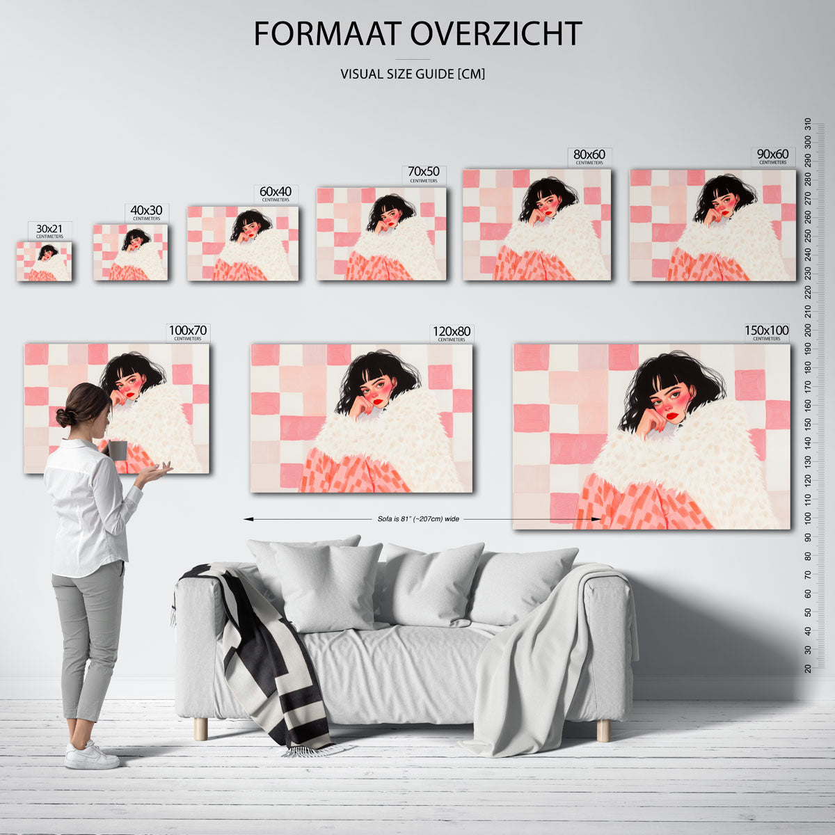 Vrouw met bontjas Poster