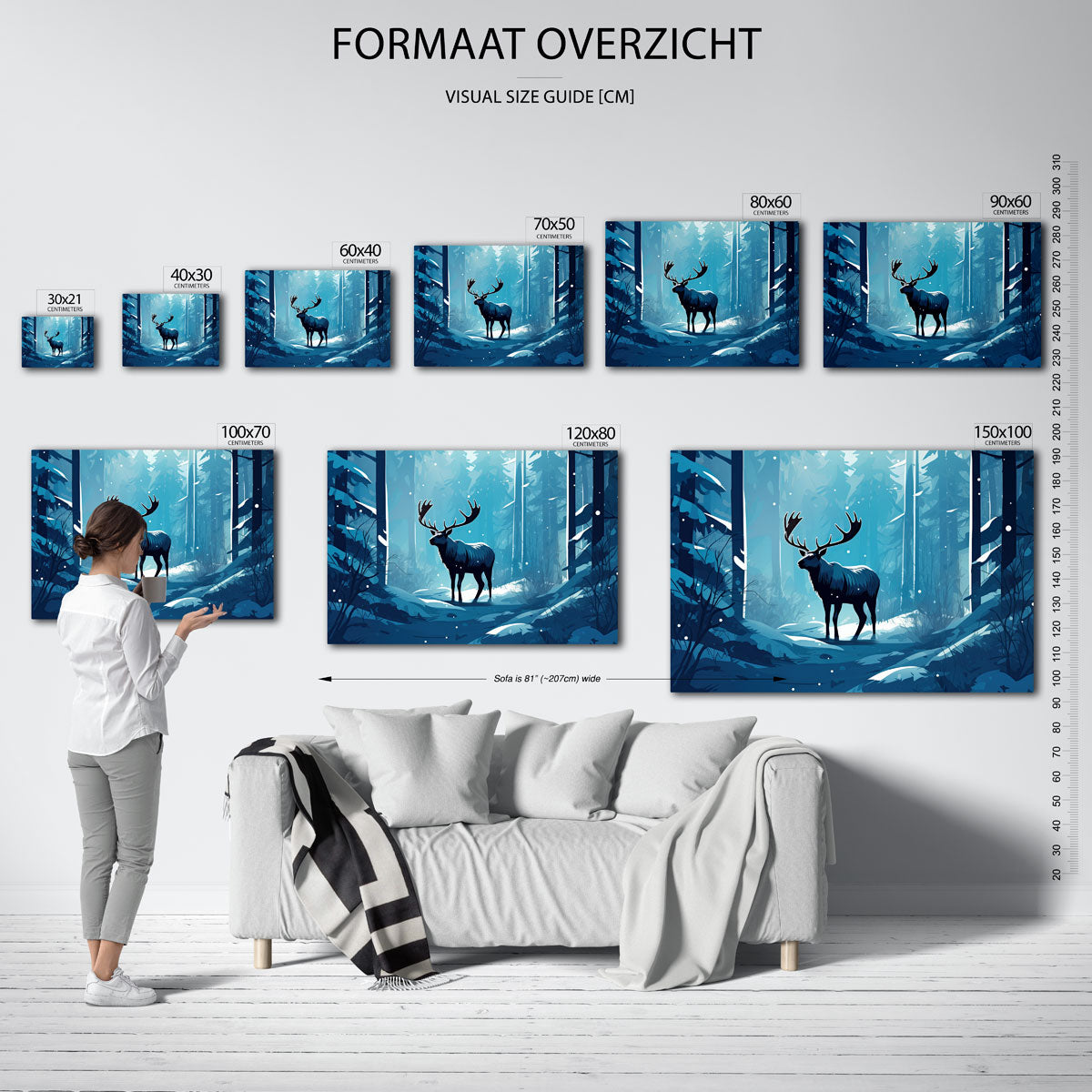 Hert in winterbos Poster