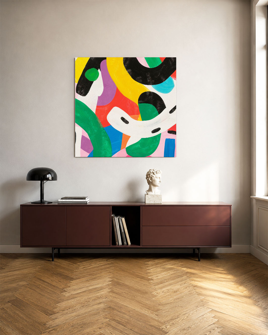 Dynamische kleurencompositie Kunstwerk
