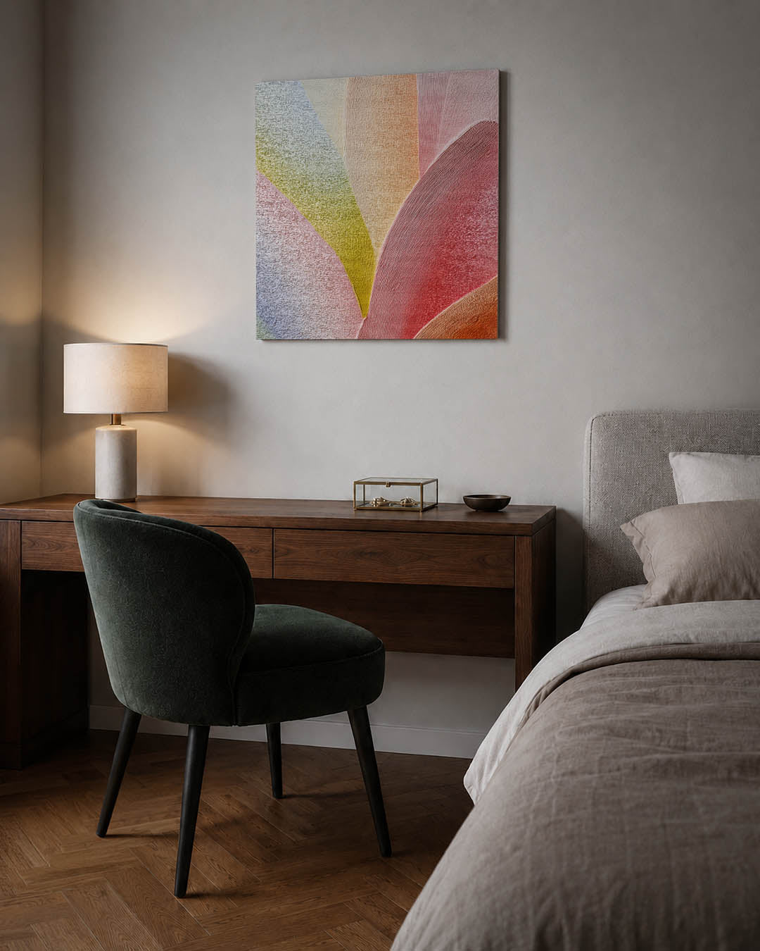 Vloeiende kleurencompositie Kunstwerk