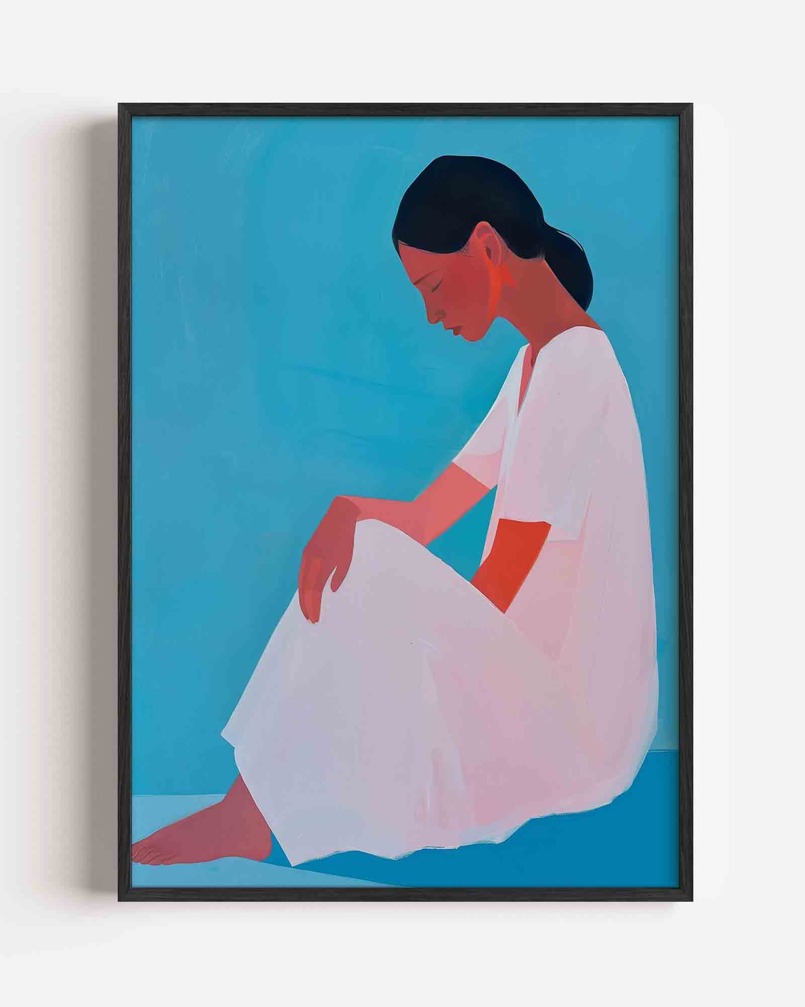 Zittende vrouw Poster