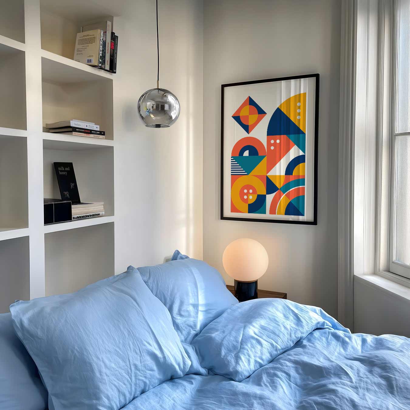 Vrolijke Geometrische Kunstposter-WallArtistic