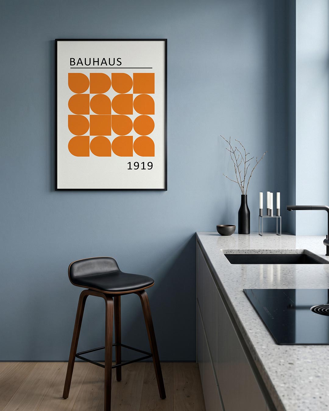 Oranje vormritme Poster