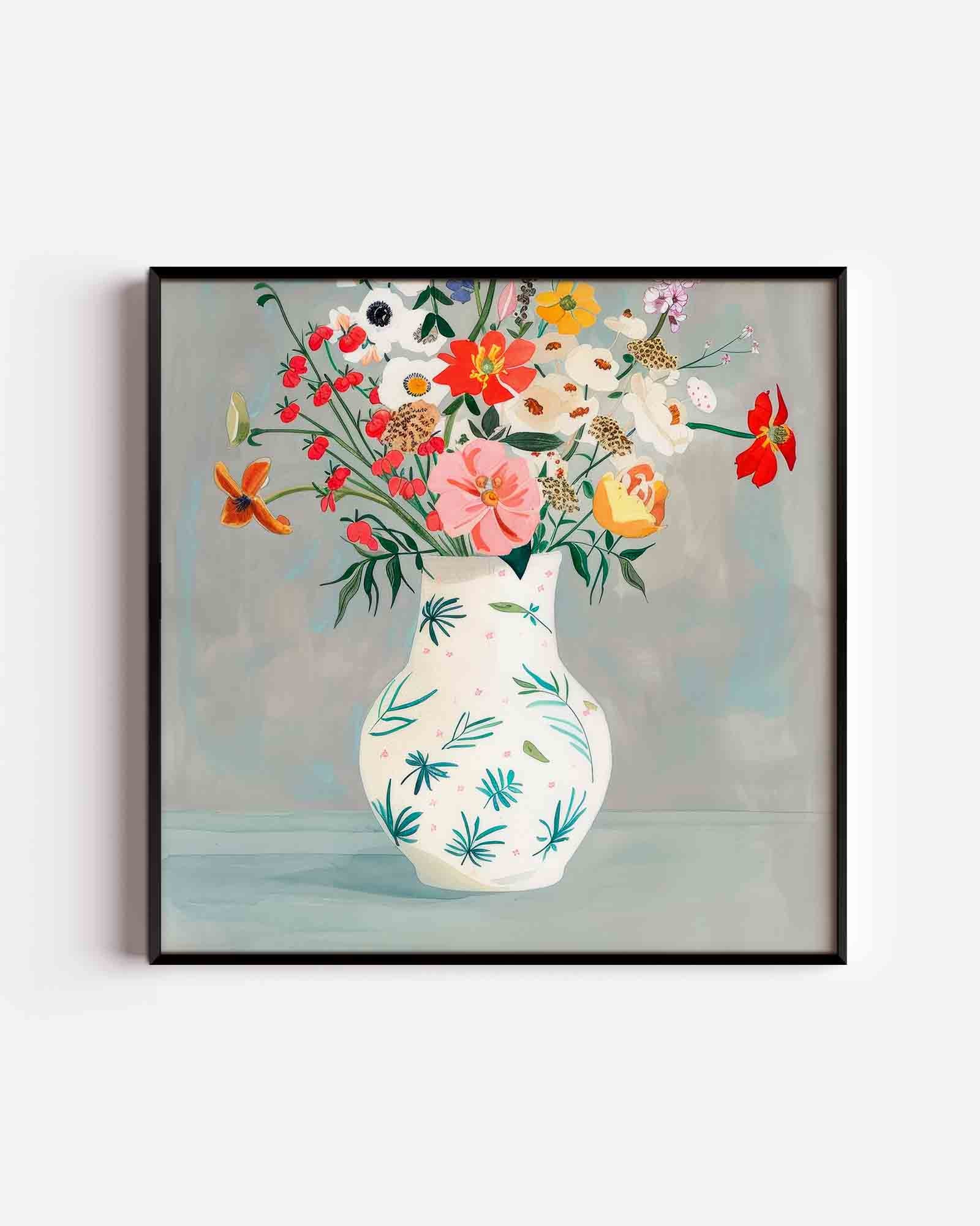 Bloemen in vaas Poster