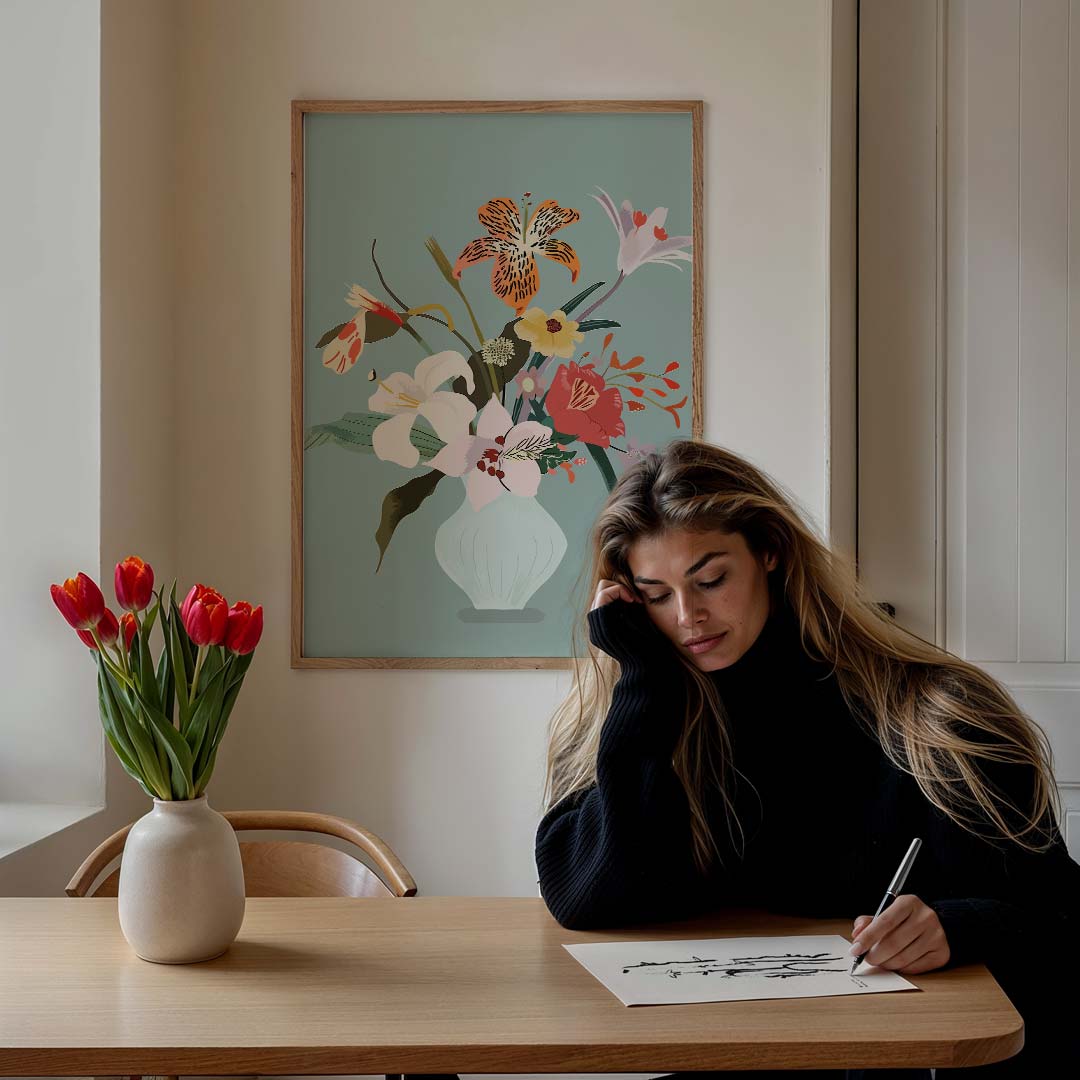 Bloemenpracht in Vaas Poster-WallArtistic