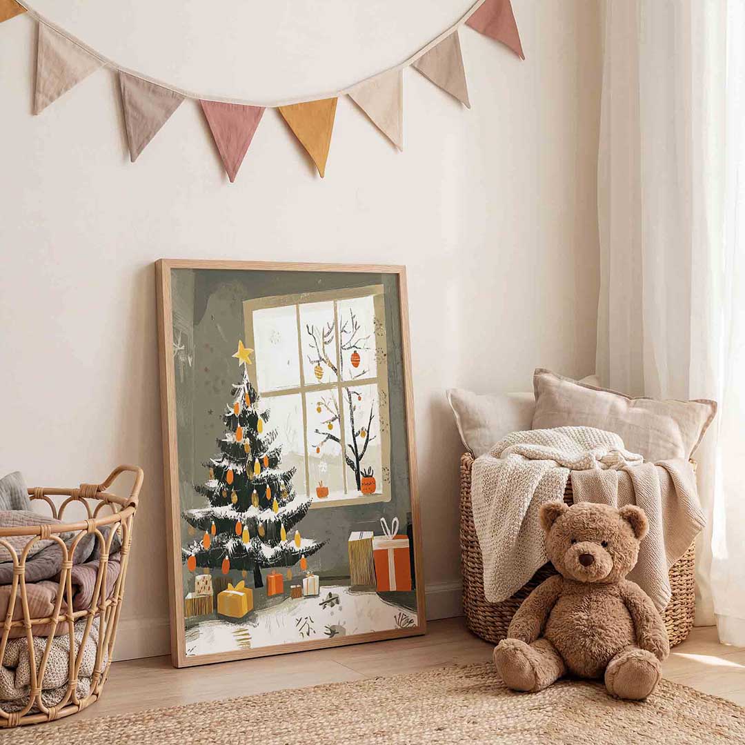 Kerstboom en cadeaus Poster