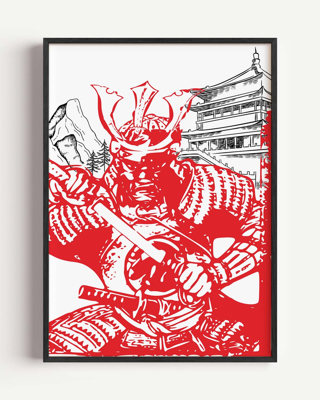 Samurai Krijger Kunstposter-WallArtistic