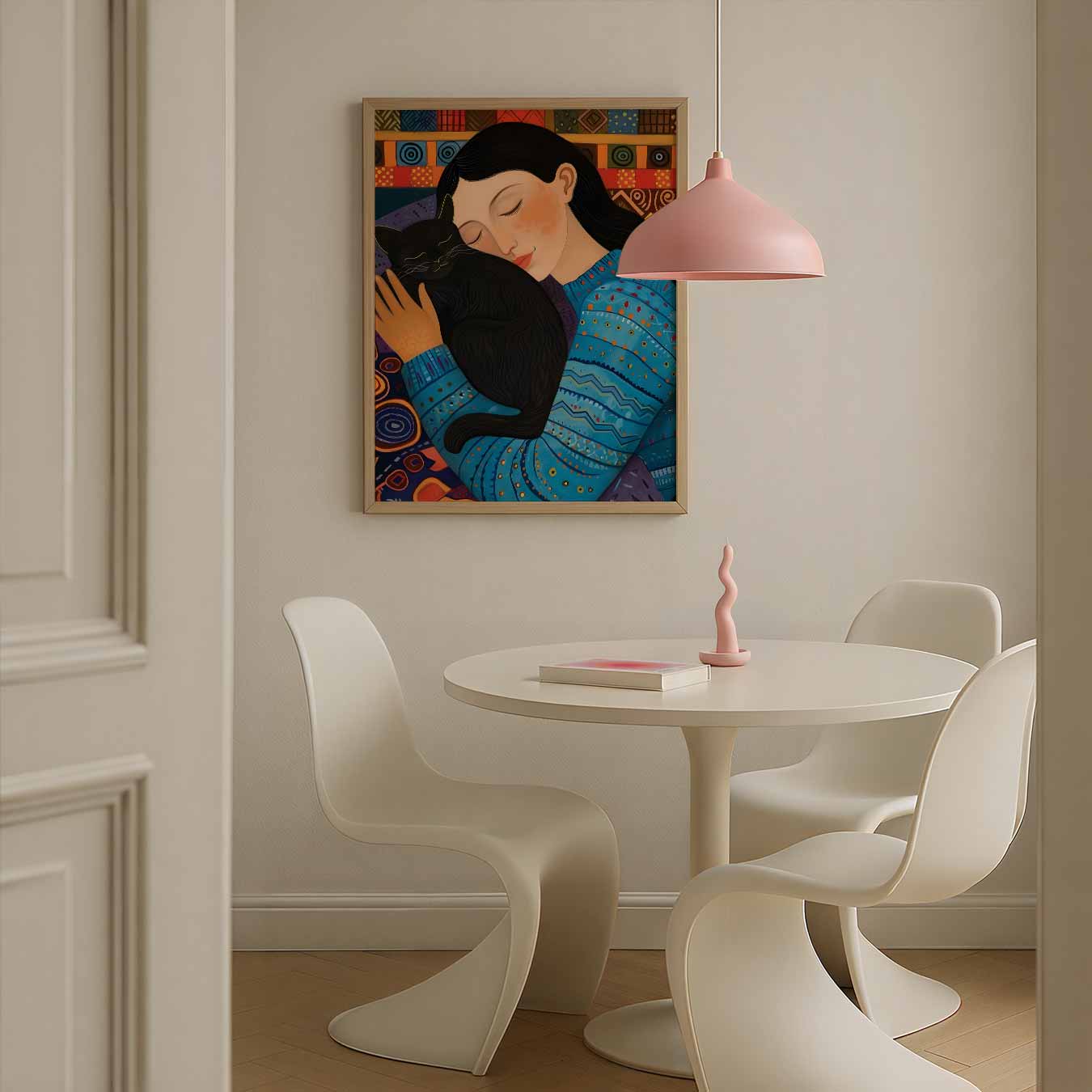 Warme Knuffel met Kat Poster-WallArtistic