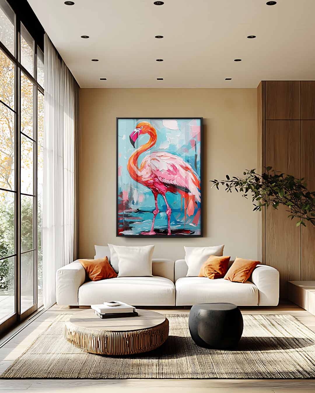 Kleurrijke Flamingo Kunstwerk