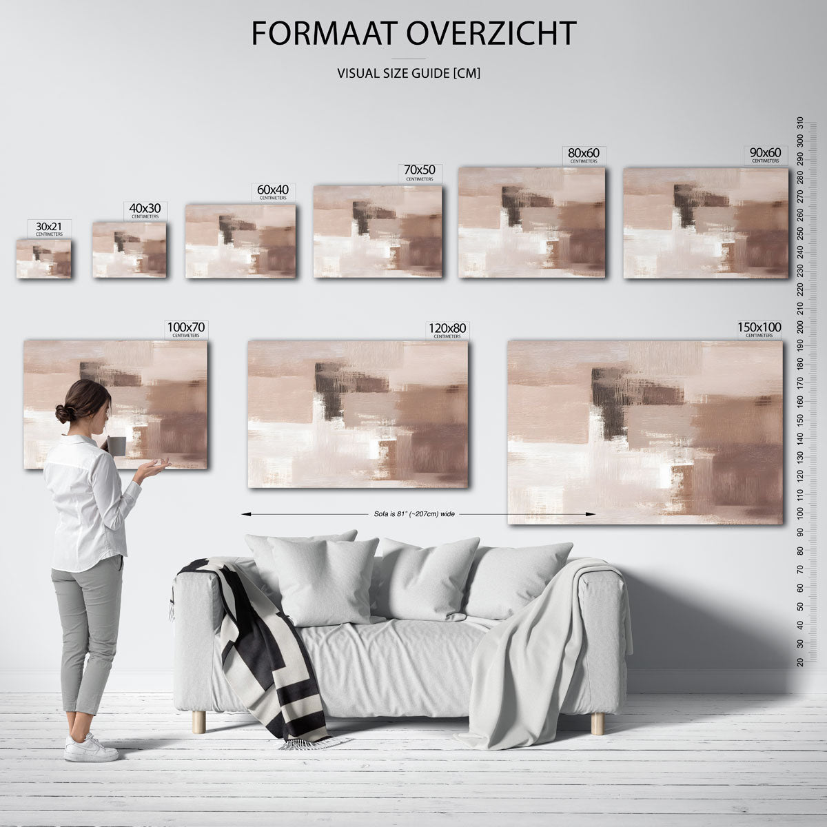 Abstracte beige vlakken Poster