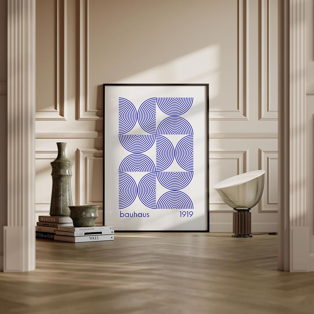 Cirkelritme blauw Poster