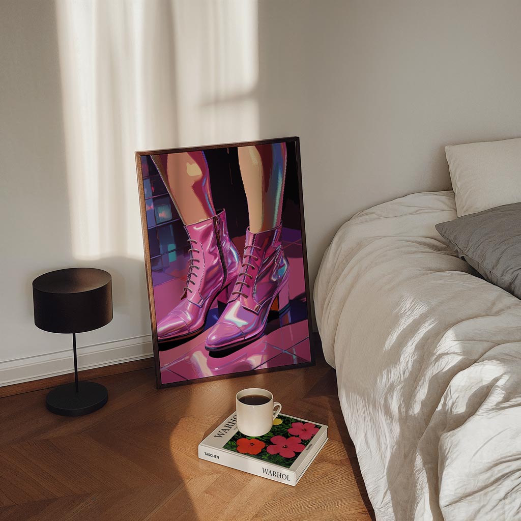Trendy Roze Enkellaarsjes Poster-WallArtistic