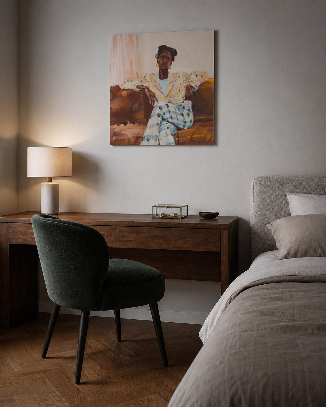 Vrouwelijk portret zittend Kunstwerk