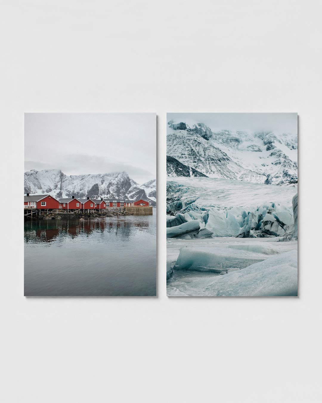 Rode huisjes en bergen Posterset