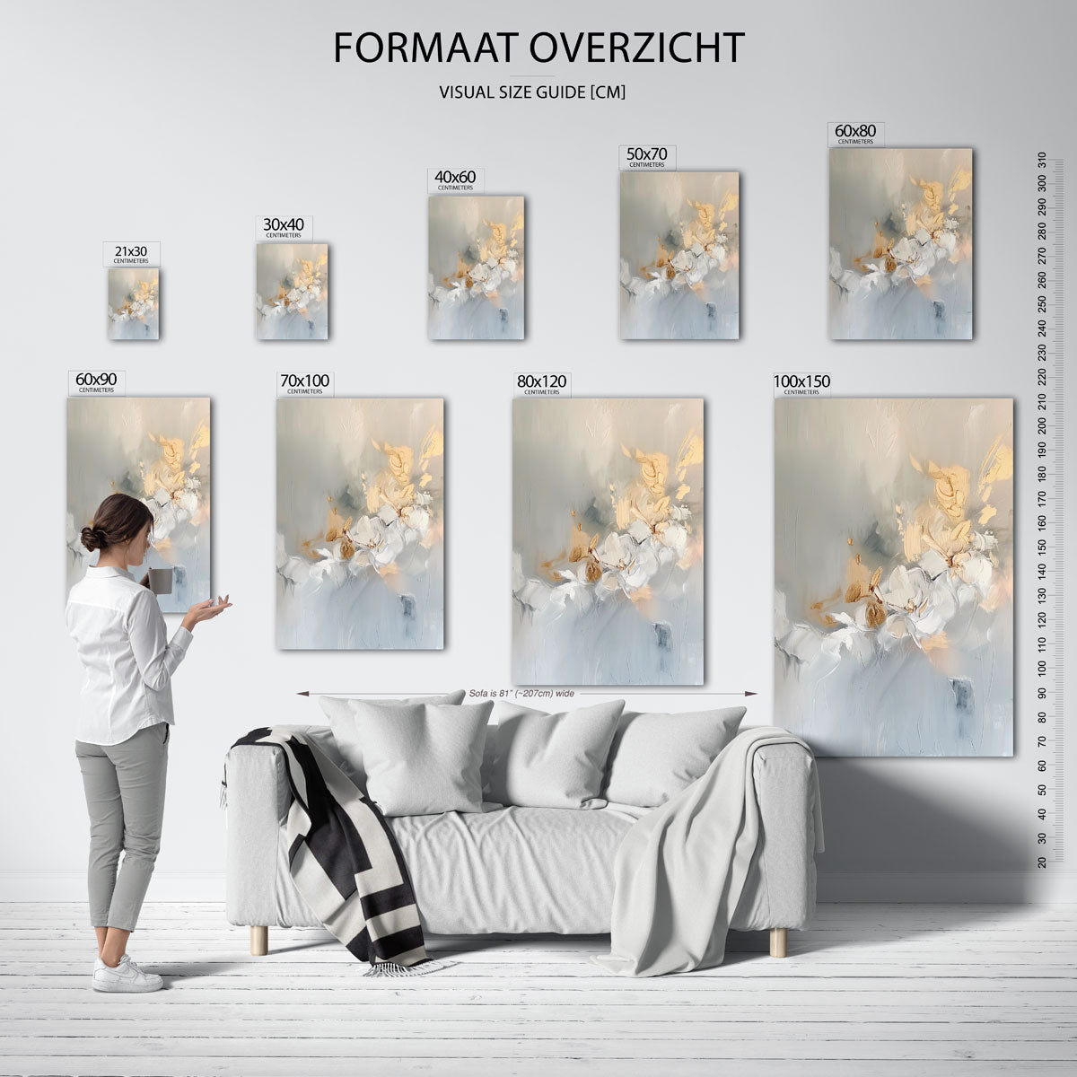 Bloemmotief in zachte tinten Poster