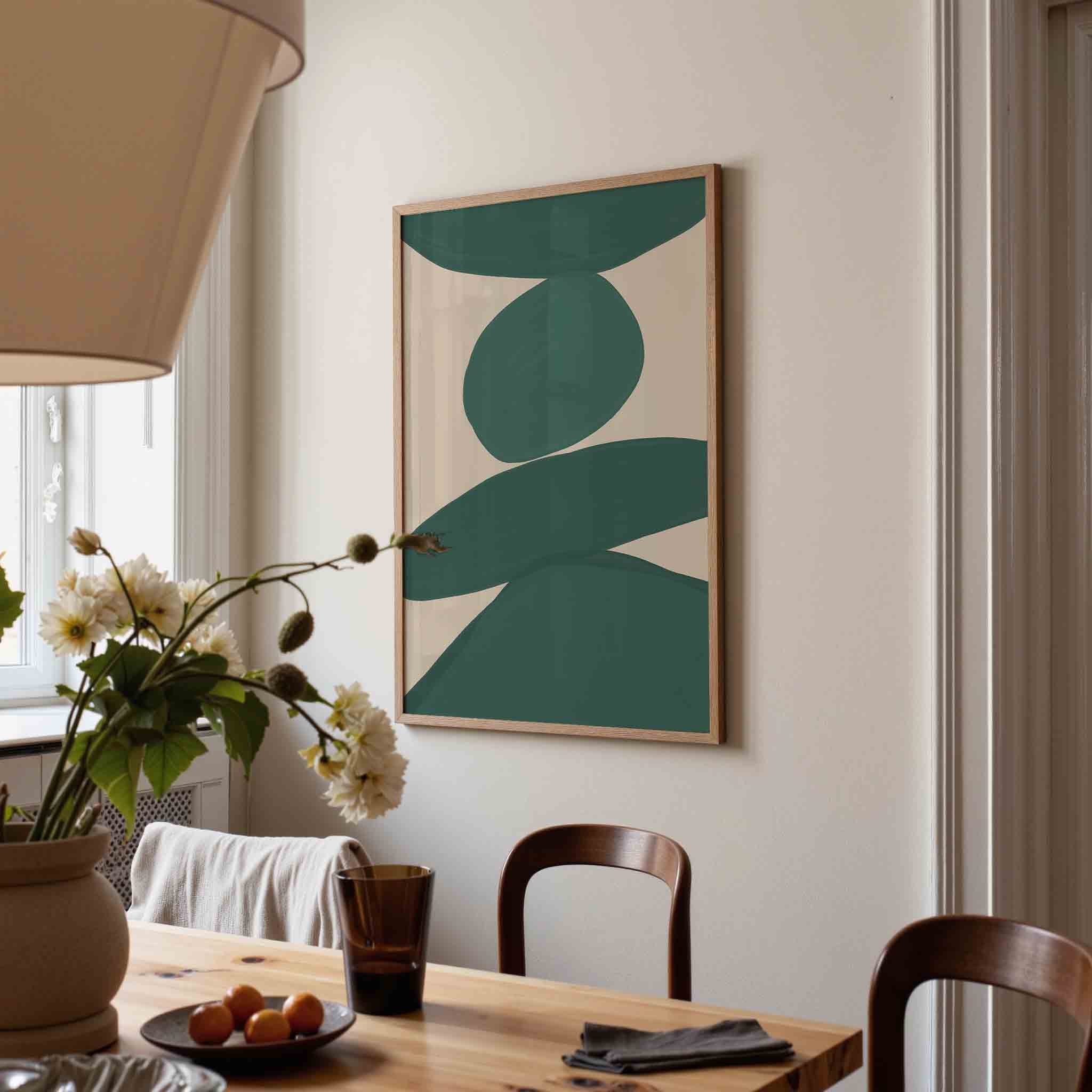 Abstracte groene vormen Poster