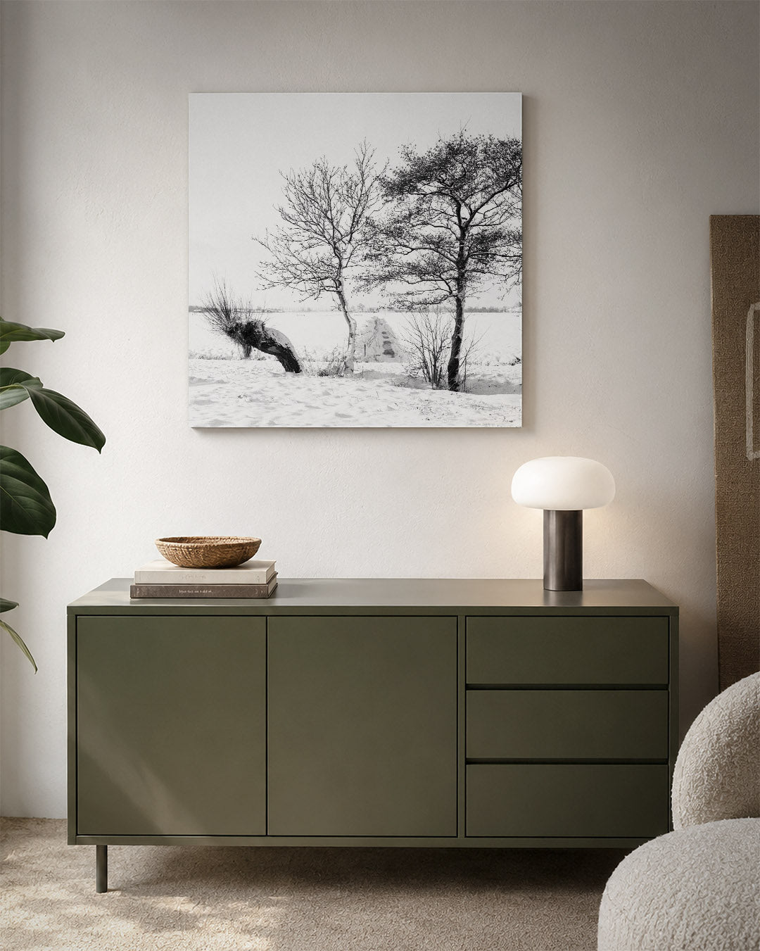 Winterlandschap met bomen Kunstwerk