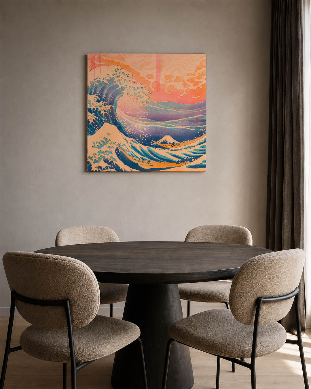 Dynamische golfscène Kunstwerk
