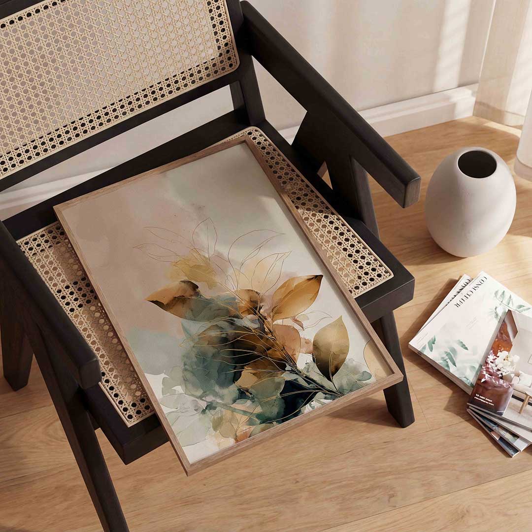 Bladeren en aquarel Poster