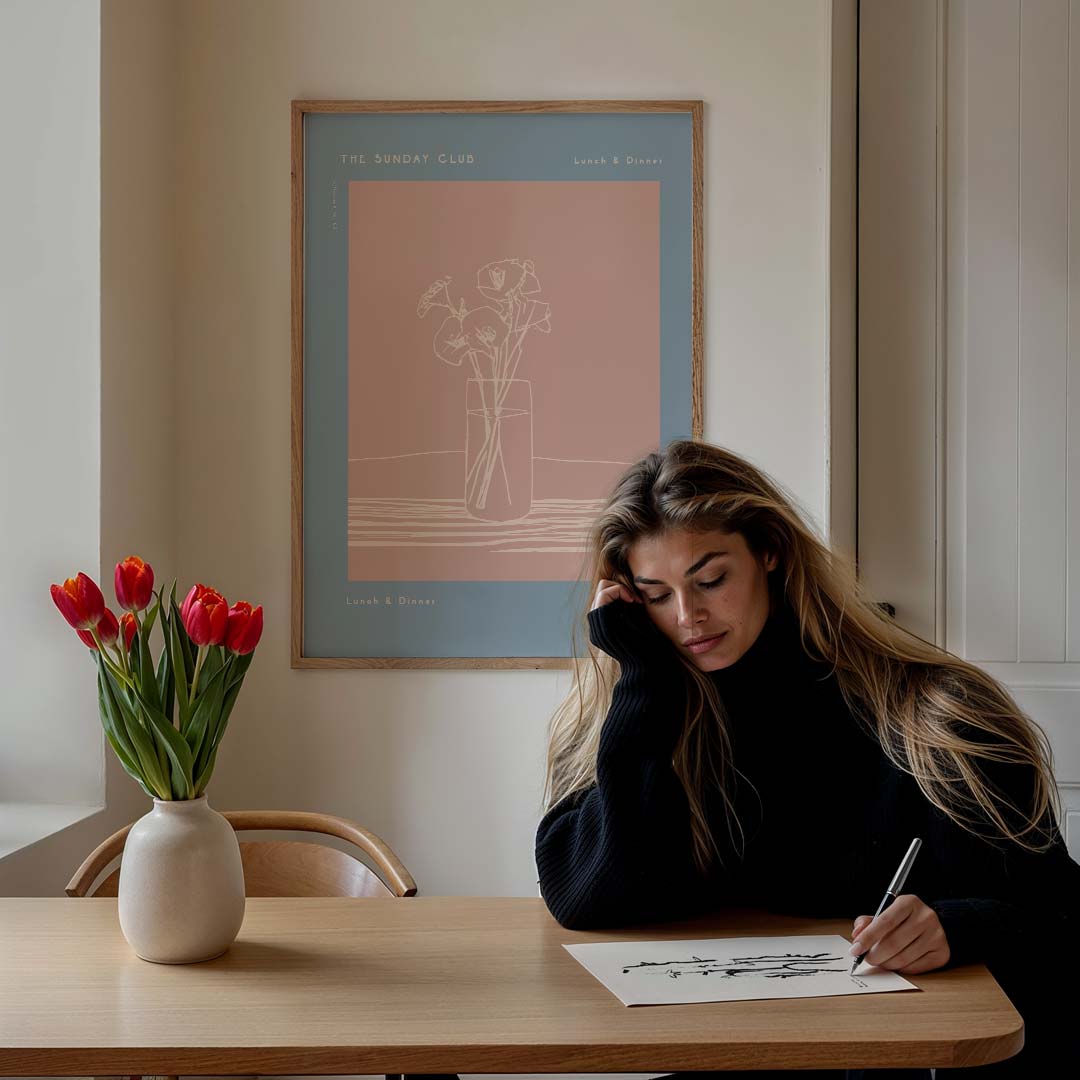 Elegante Bloemenvaas Poster-WallArtistic