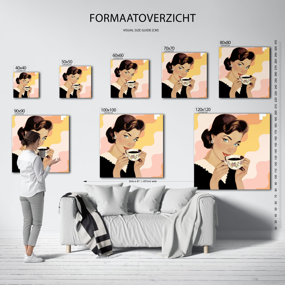 Vrouw met kopje Poster