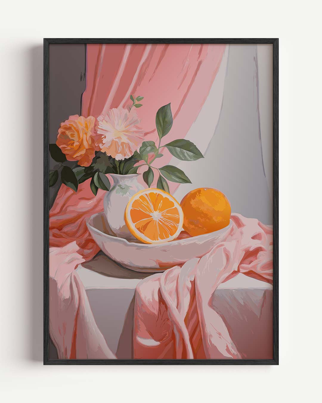 Vrolijke Citrus en Bloemen Poster-WallArtistic