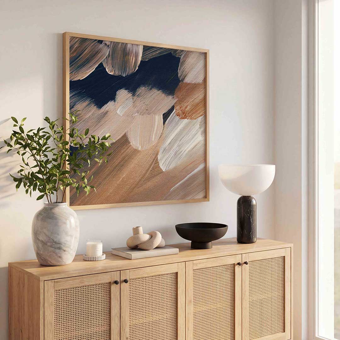 Abstracte penseelstreken Poster