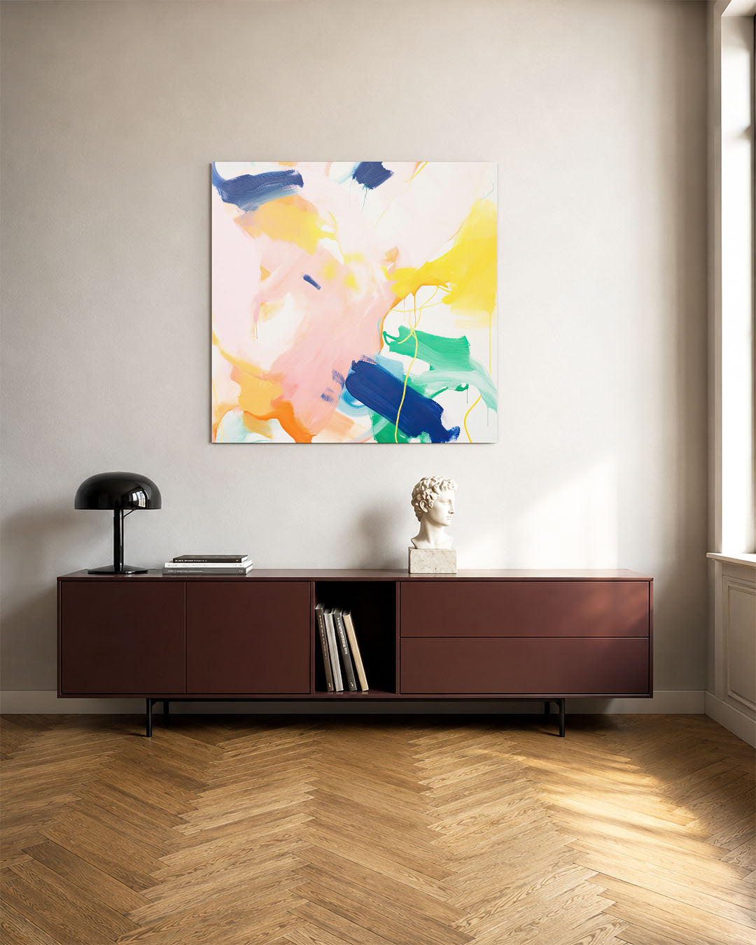 Dynamische kleurenexplosie Kunstwerk