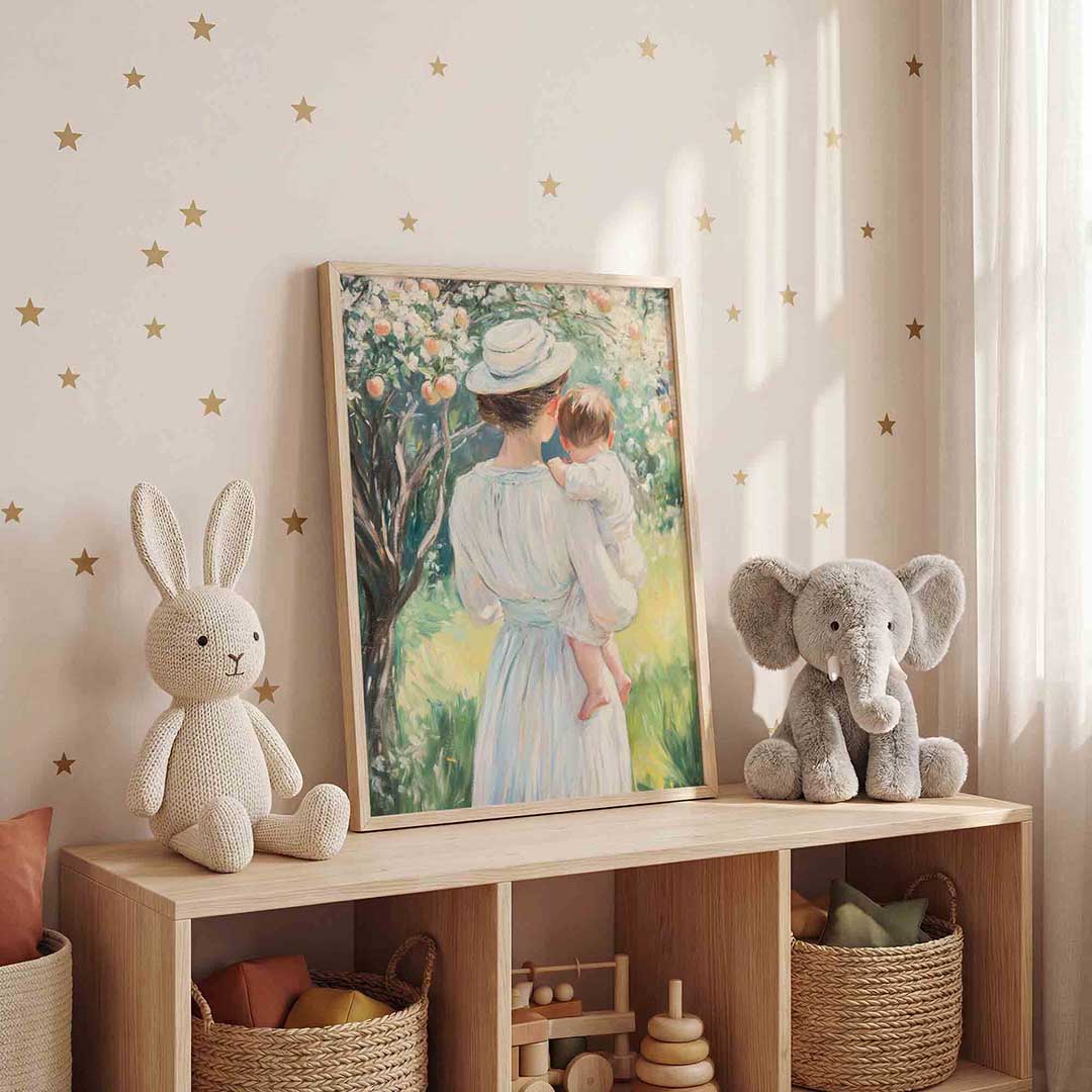 Moeder en kind onder boom Poster