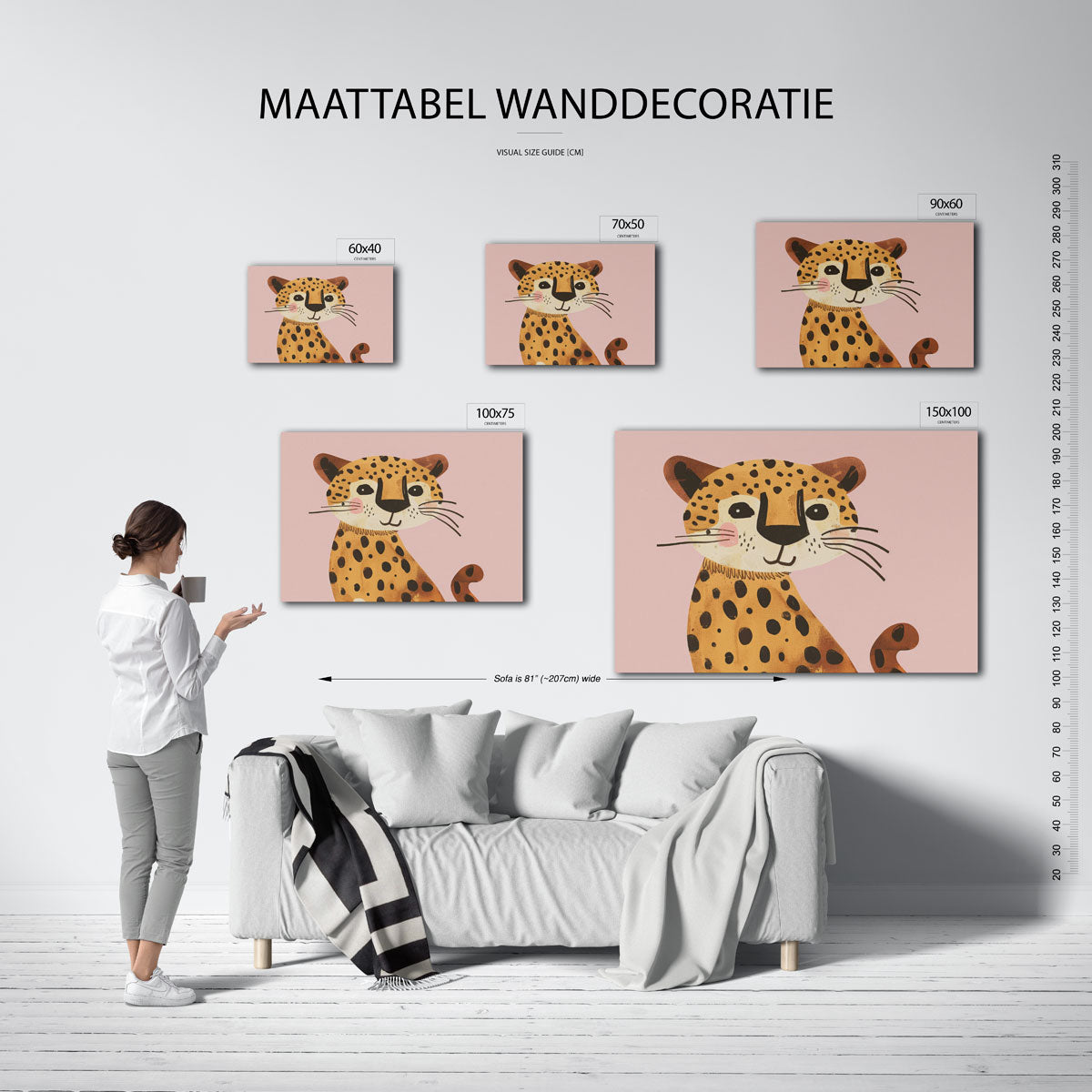 Vrolijke luipaard illustratie Kunstwerk