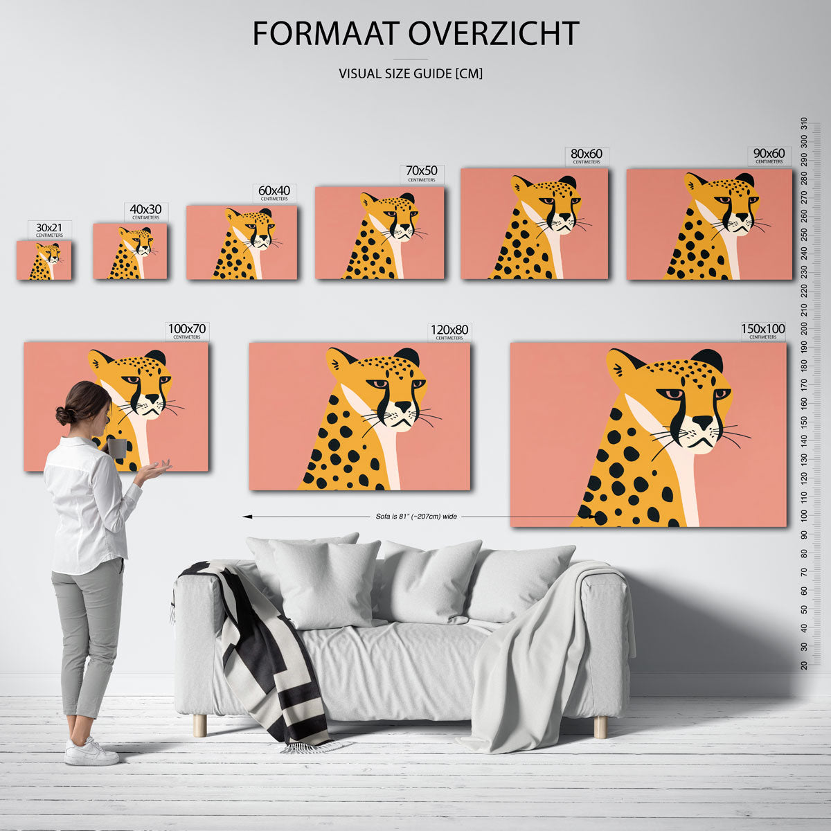 Luipaard op roze Poster