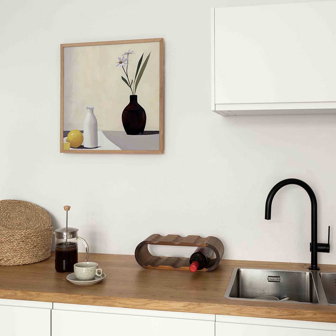 Stilleven met vaas en citroen Poster