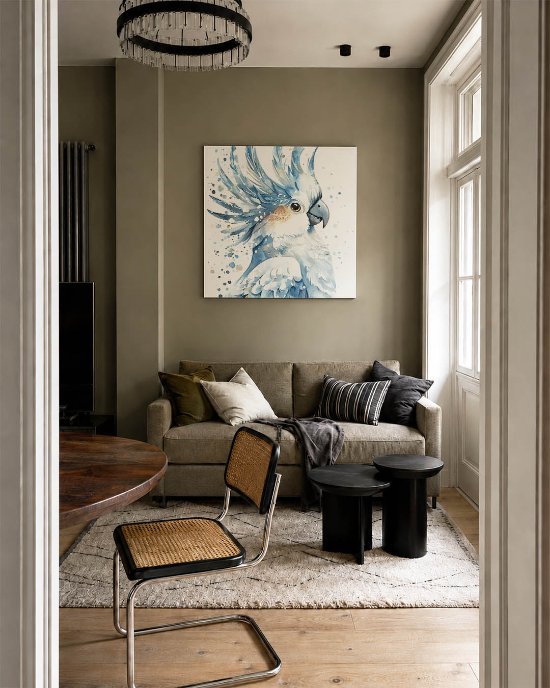 Vogelsilhouet met kleuren Kunstwerk